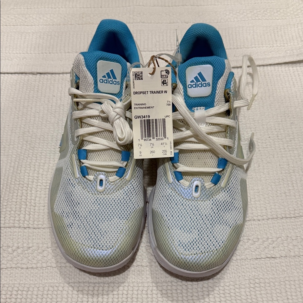 Adidas women White and Light Blue Sneakers
